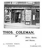 Paradise Street/Thomas Coleman Tailor No 20 [Guide 1903]
